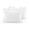 King Size Lightweight White Ruffle Reversible Oversized 3 Piece Quilt Set