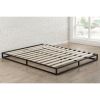 Queen size 6-inch Low Profile Metal Platform Bed Frame with Wooden Slats