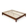 Full size Low Profile Solid Wood Platform Bed Frame in Espresso Finish