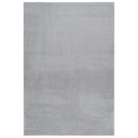 Washable Rug Soft Fluffy Short Pile 63"x90.6" Anti Slip Gray