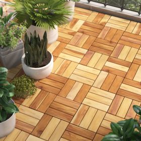 Decking Tiles 30 pcs 11.8"x11.8" Solid Wood Teak