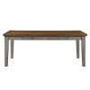 Traditional Style Dining Table with 6x Drawers Gray and Cherry Finish Wooden Dining Room Furniture