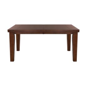 Dark Oak Finish Rectangular 1pc Dining Table with Self-Storing Extension Leaf Wooden Simple Dining Furniture