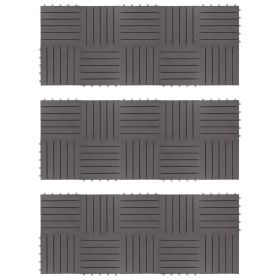 Decking Tiles 30 pcs Gray Wash 11.8"x11.8" Solid Acacia Wood