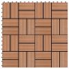 11 pcs Decking Tiles WPC 11.8"x11.8" 1 sqm Brown