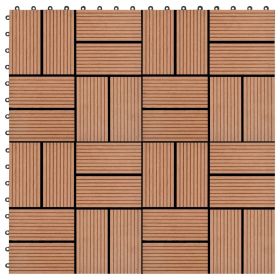 11 pcs Decking Tiles WPC 11.8"x11.8" 1 sqm Brown