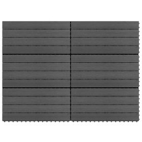 WPC Tiles 23.6"x11.8" 6 pcs 10.8ft¬≤ Gray