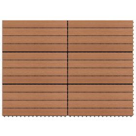 WPC Tiles 23.6"x11.8" 6 pcs 10.8ft¬≤ Brown