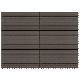 Decking Tiles 6 pcs WPC 23.6"x11.8" 11.6 ft¬≤ Dark Brown