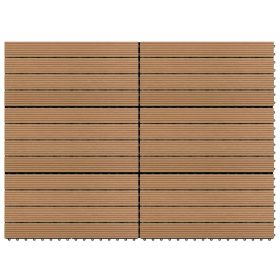 Decking Tiles 6 pcs WPC 23.6"x11.8" 11.6 ft¬≤ Brown