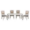 Glamourous Silver Finish Rectangular Dining Table 1pc Draw Leaf Mirror Trim Apron Dining Room Furniture