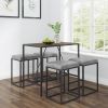 Riley Indoor Walnut Metal Pub Dining Table with Metal Frame