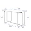 1-piece Rectangle Dining Table with Metal Frame, Tempered Glass Dining Table for Kitchen Room, Black