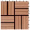 11 pcs Decking Tiles WPC 11.8"x11.8" 1 sqm Brown