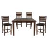 Contemporary Style Dark Oak Finish 1pc Counter Height Table with Self-Storing Butterfly Leaf Dining Room Furniture