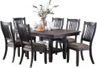 1pc Dining Table Dark Coffee Finish Kitchen Breakfast Dining Room Furniture Table w Storage Shelve Rubber wood