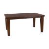 Dark Oak Finish Rectangular 1pc Dining Table with Self-Storing Extension Leaf Wooden Simple Dining Furniture