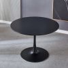 42.1"Black Tulip Table Mid-century Dining Table for 4-6 people With Round Mdf Table Top, Pedestal Dining Table, End Table Leisure Coffee Table