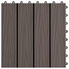 11 pcs Decking Tiles Deep Embossed WPC 11.8"x11.8" 1 sqm Dark Brown