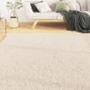 Washable Rug Soft Shaggy Beige 63"x90.6" Anti Slip