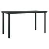 Patio Dining Table Black 55.1"x27.6"x29.1" Steel and Glass