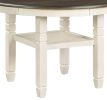 Brown and Antique White Finish 1pc Dining Table with Display Shelf Transitional Style Furniture