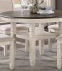 Brown and Antique White Finish 1pc Dining Table with Display Shelf Transitional Style Furniture