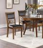 Dining Room Furniture Walnut Rubber wood MDF Round Table 1pc Table w Shelve