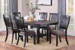 1pc Dining Table Dark Coffee Finish Kitchen Breakfast Dining Room Furniture Table w Storage Shelve Rubber wood