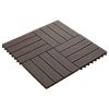 11 pcs Decking Tiles Deep Embossed WPC 11.8"x11.8" 1 sqm Dark Brown