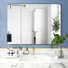 32 x 24 Inch Black Bathroom Mirror for Wall Vanity Mirror with Non-Rusting Aluminum Alloy Metal Frame Rounded Corner for Modern Farmhouse Home Decor