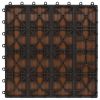 11 pcs Decking Tiles Deep Embossed WPC 11.8"x11.8" 1 sqm Light Brown