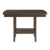 Dark Brown Finish Counter Height Table 1pc Functional Lazy-Susan and Display Shelf Dining Furniture