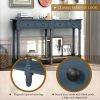 TREXM Console Table Sofa Table Easy Assembly with Two Storage Drawers and Bottom Shelf for Living Room, Entryway (Antique Navy)