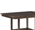 Dark Brown Finish Counter Height Table 1pc Functional Lazy-Susan and Display Shelf Dining Furniture