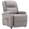 322464 Massage Recliner Light Grey Fabric (AU/US only)