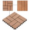 11 pcs Decking Tiles WPC 11.8"x11.8" 1 sqm Brown