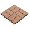 11 pcs Decking Tiles WPC 11.8"x11.8" 1 sqm Brown