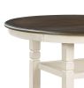 Brown and Antique White Finish 1pc Dining Table with Display Shelf Transitional Style Furniture