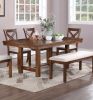 Natural Brown Finish Solid wood 1pc Dining Table Wooden Contemporary Style Kitchen Dining Room Furniture