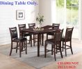 Dining Room Furniture Dining Table Dark Brown Counter Height Table w Butterfly Leaf Wooden Top 1pc Kitchen High Table