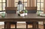 Classic Light Rustic Brown Finish Wooden 1pc Dining Table w Self-Storing Leaf Mindy Veneer Furniture