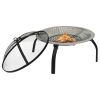 2-in-1 Fire Pit and BBQ with Poker 22"x22"x19.3" Stainless Steel