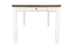 Classic Dining Room Furniture Rectangular Dining Table 1pc Dining Table Only White Rubberwood Walnut Acacia Veneer Table Top w Pull out Drawers