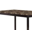 Simple Style Dining Table 1pc Brown Faux Marble Table Top Black Metal Finish Frame Transitional Dining Furniture