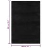 Washable Rug Soft Fluffy Short Pile 63"x90.6" Anti Slip Black