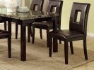 Dining Table Faux Marble Top Birch Veneer Dining Room Furniture 1pc Table