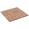 11 pcs Decking Tiles WPC 11.8"x11.8" 1 sqm Brown