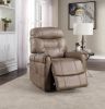 Classic Rolled Arm Power Lift-Chair Recliner - Heat, Adjustable Massage - Plush Seating, High-Grade Polyester Fabric