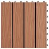 11 pcs Decking Tiles Deep Embossed WPC 11.8"x11.8" 1 sqm Light Brown